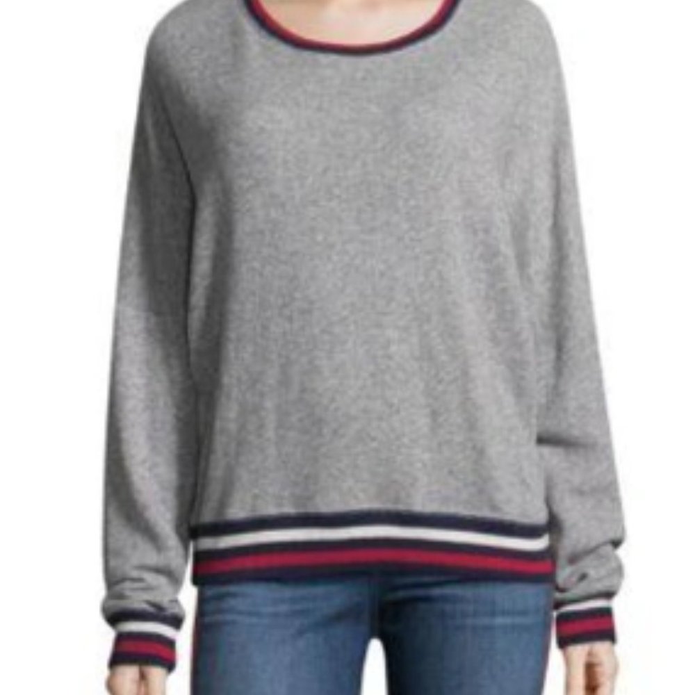 Joie Richardine Ribbed Sweatshirt in Heather Grey